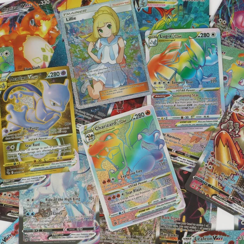 60/100Pcs English Pokemon Card 1996 Year Shining Charizard Pikachu Mewtwo trade Card Kids Pokemon Toy