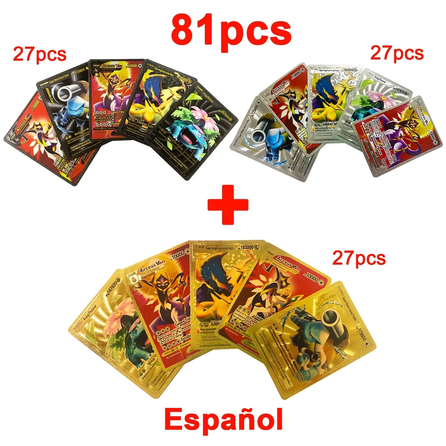 Pokemon Cards Vmax GX Gold Foil Flash Card Colorful Game Battle Collection