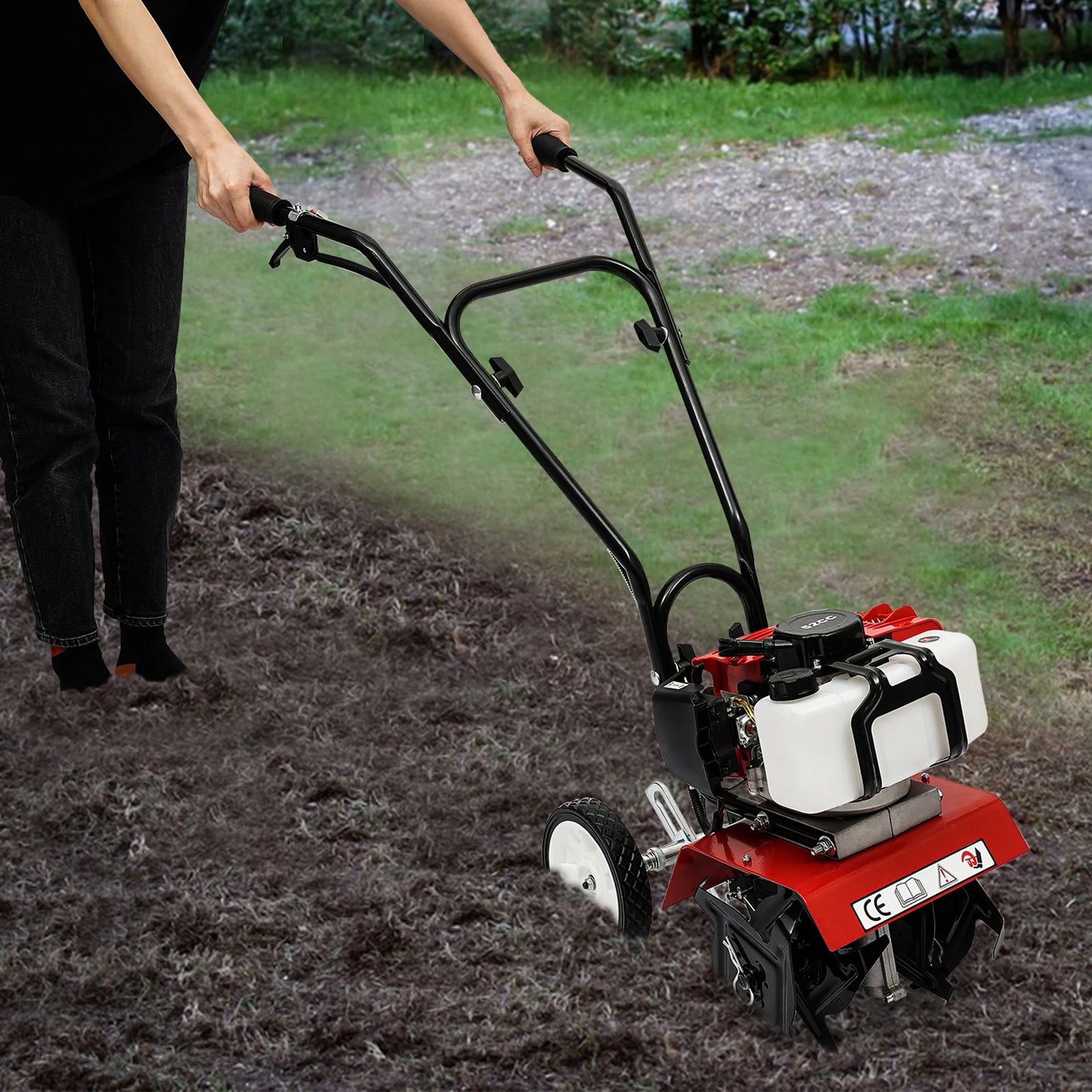 Powerful 52CC 1700W Garden Gasoline Tiller Cultivator Loosening Soil Machine