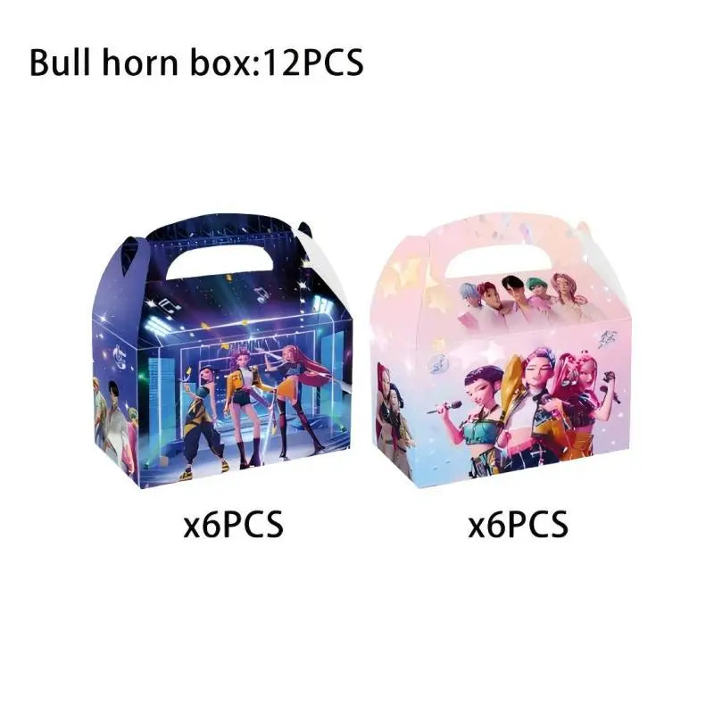 Kpop Demon Hunter Birthday Gift Bag Paper Box Party Favors Goodie Filler Candy Box Storage Party Supplies