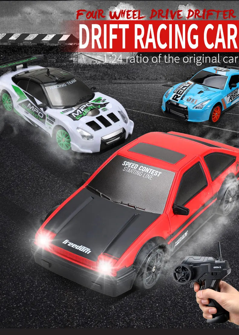 1:24 High Speed RC Drift Vehicle Cars Mustang 4WD Remote Control Racing Car Gift Toy