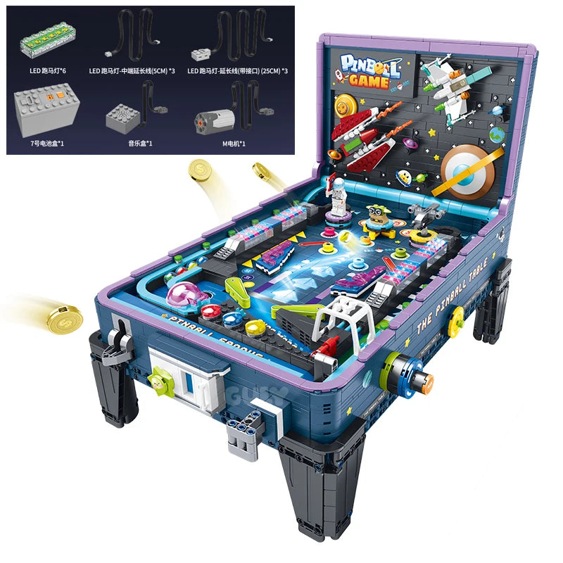 60526 MOC Idea Game Machine Pinball Table Building Blocks Bricks Assembling DIY Toys for Christmas Gift Set