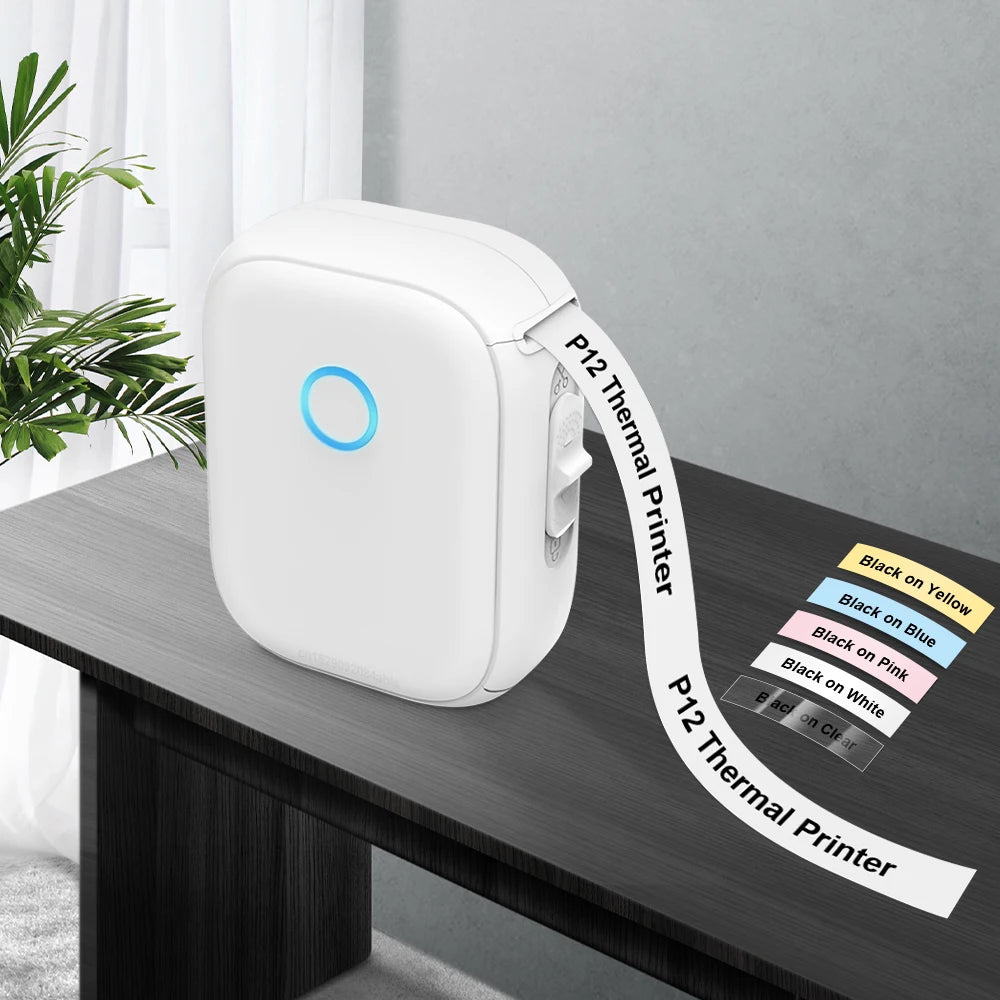 Portable Mini Printer Thermal Printer Adhesive Sticker Labelling Machine P12