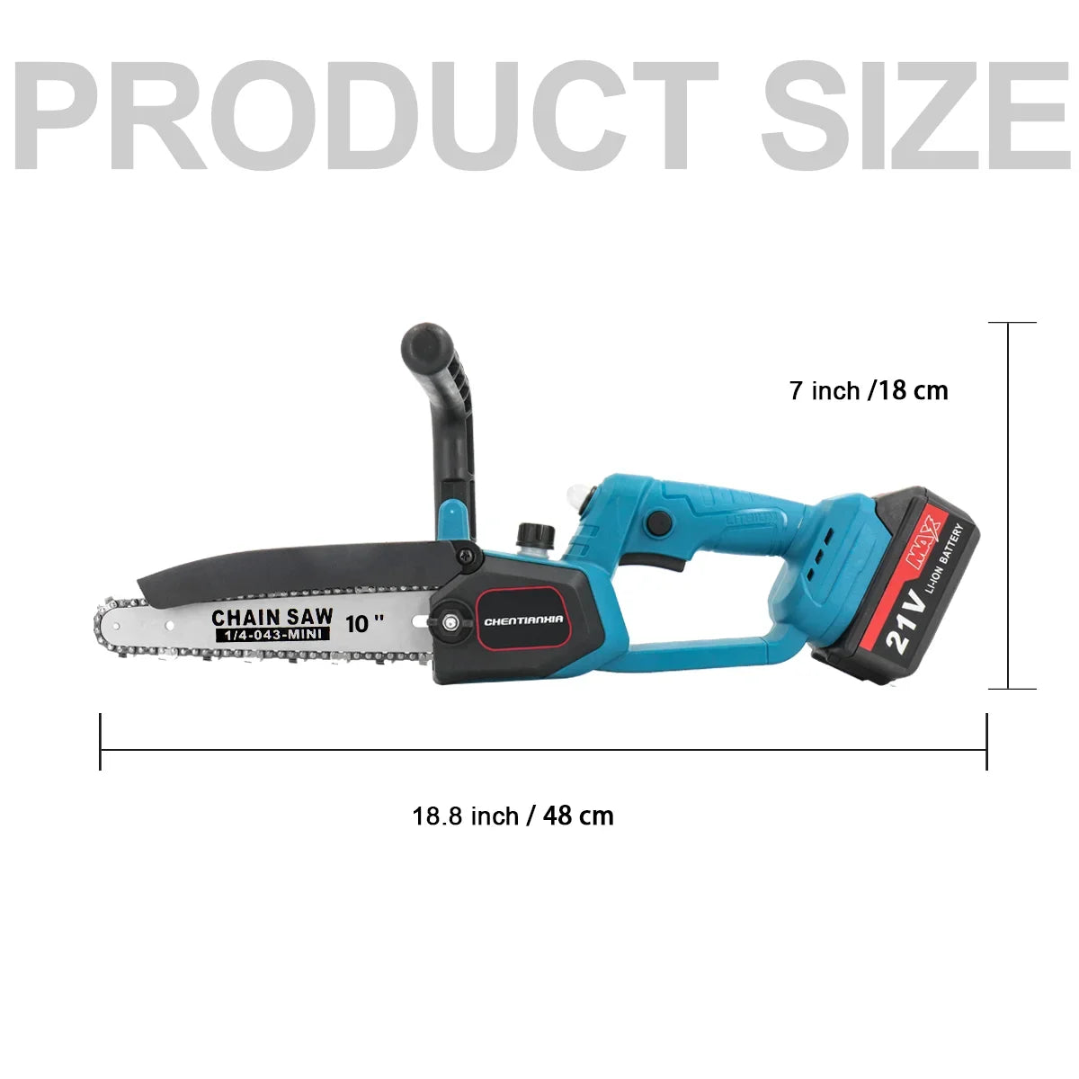 10inch 4000W Mini Cordless Chainsaw Electric One-Hand Wood Cutter 2 Batteries for Trimming