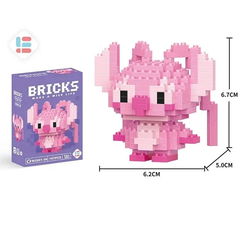 Disney LiLo Stitch Toys Building Blocks Pokeman Pikechu lega Anime Cartoon Character Model