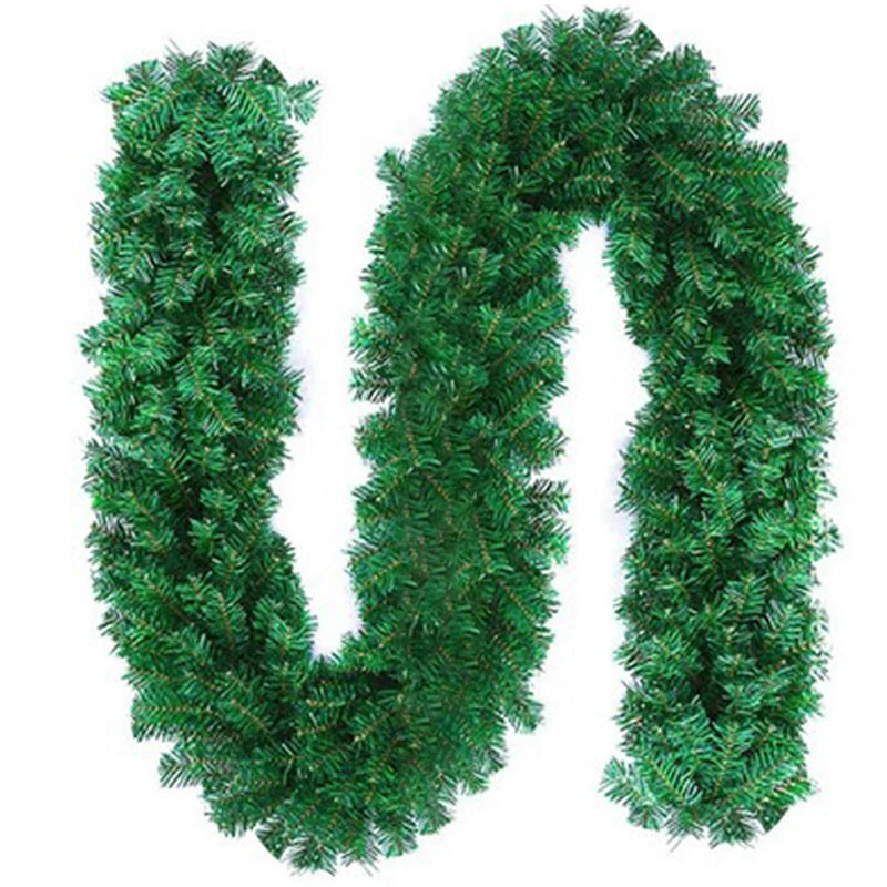 1pc/2pc 2.7M Christmas wreath Artificial Pine Leaf Rattan Strip Green Tree Rattan Decor