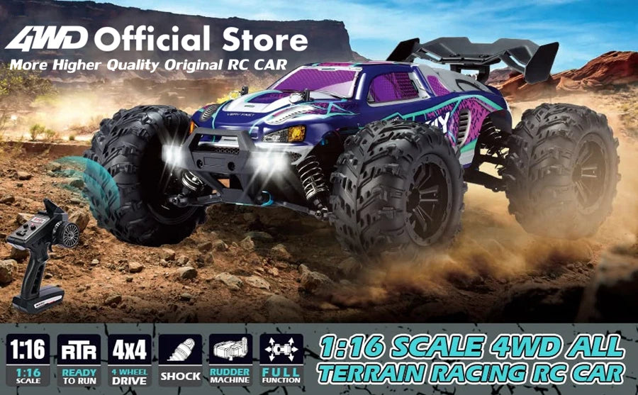 4WD 1:16 80KM/H Super Brushless 50KM/H Brushed RC Car 4x4 Off Road High Speed Drift Racing Truck Toy Kids Adults