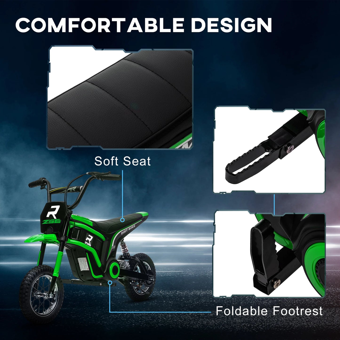 24V Kids Electric Motorbike with Twist Grip Throttle, Music, Horn