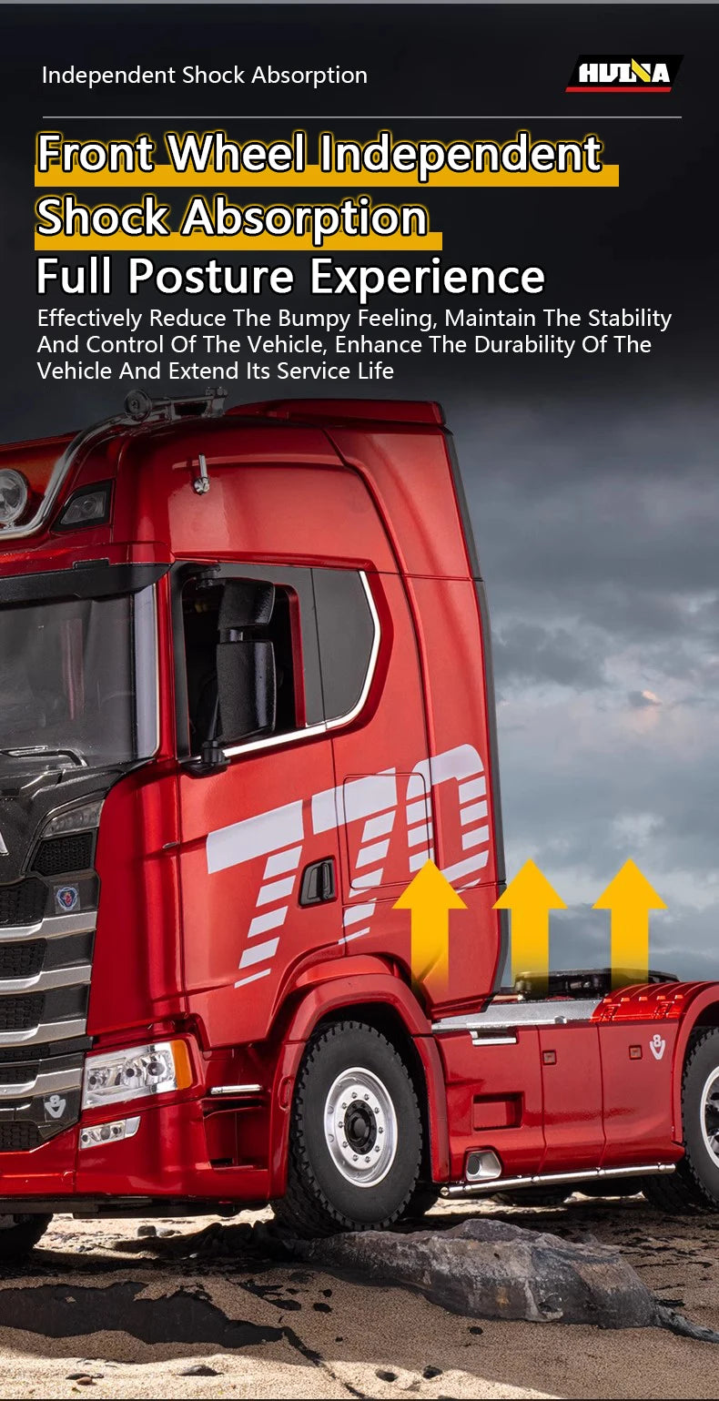 770S Alloy Tractor 19CH RC Truck 1/18 2.4G remote control Engineering Trailer Truck with Light and Sound Toys