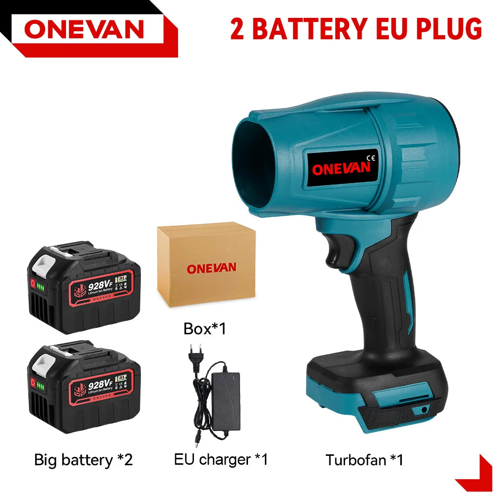 ONEVAN 2000W 200M/S Brushless Electric Turbo Fan Cordless Leaf Air Blowers Snow Dust Blowing Power Tool