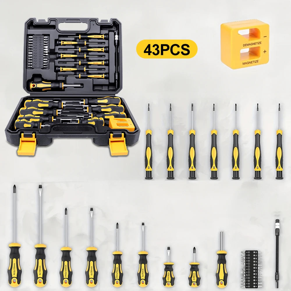 Magnetic Screwdriver Set 43 Piece Precision Phillips Screwdriver Screwdriver bits With Sturdy Tool Box Repair Hand Tools