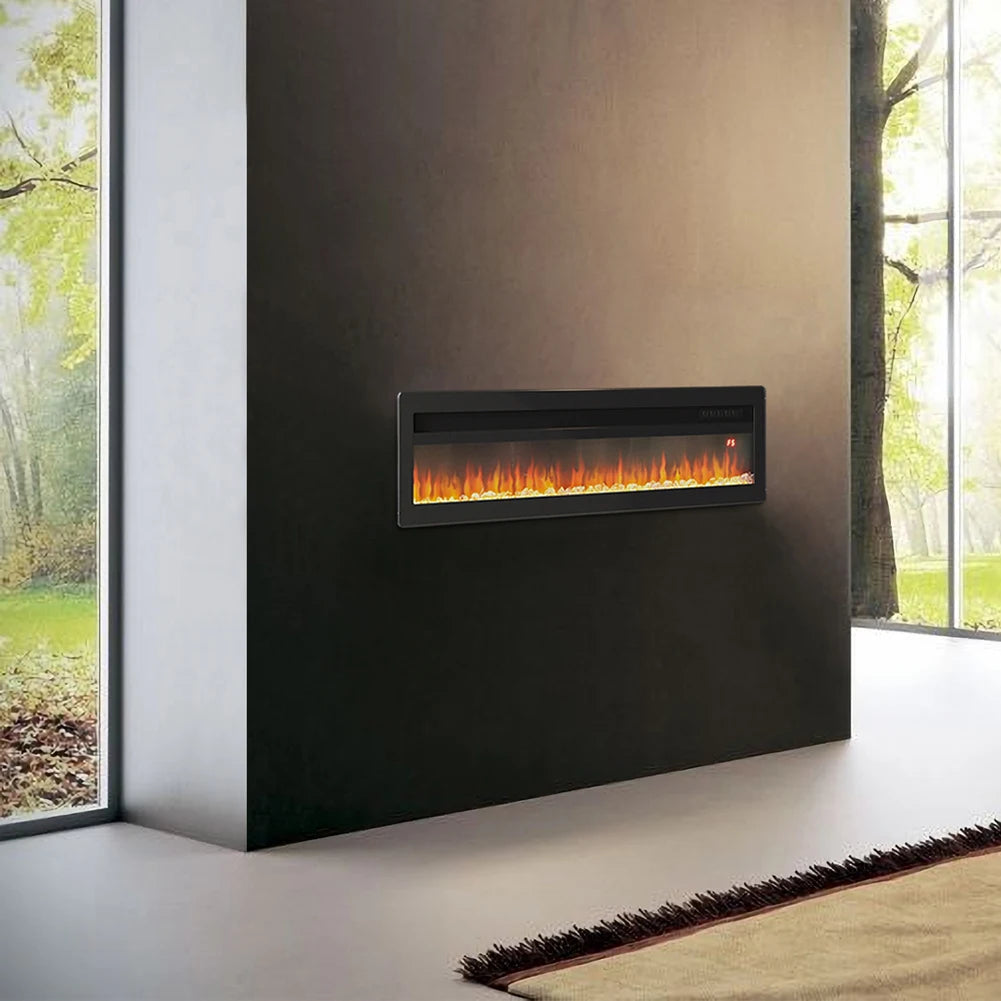 LED Electric Wall Fireplace 9 Flame Colours with Freestanding Leg, Black 40inch