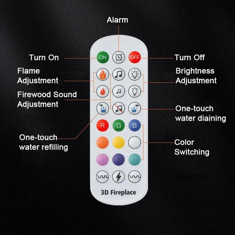 3D Water Electric Fireplace Mist Embedded Remote Control APP Interior Decoration