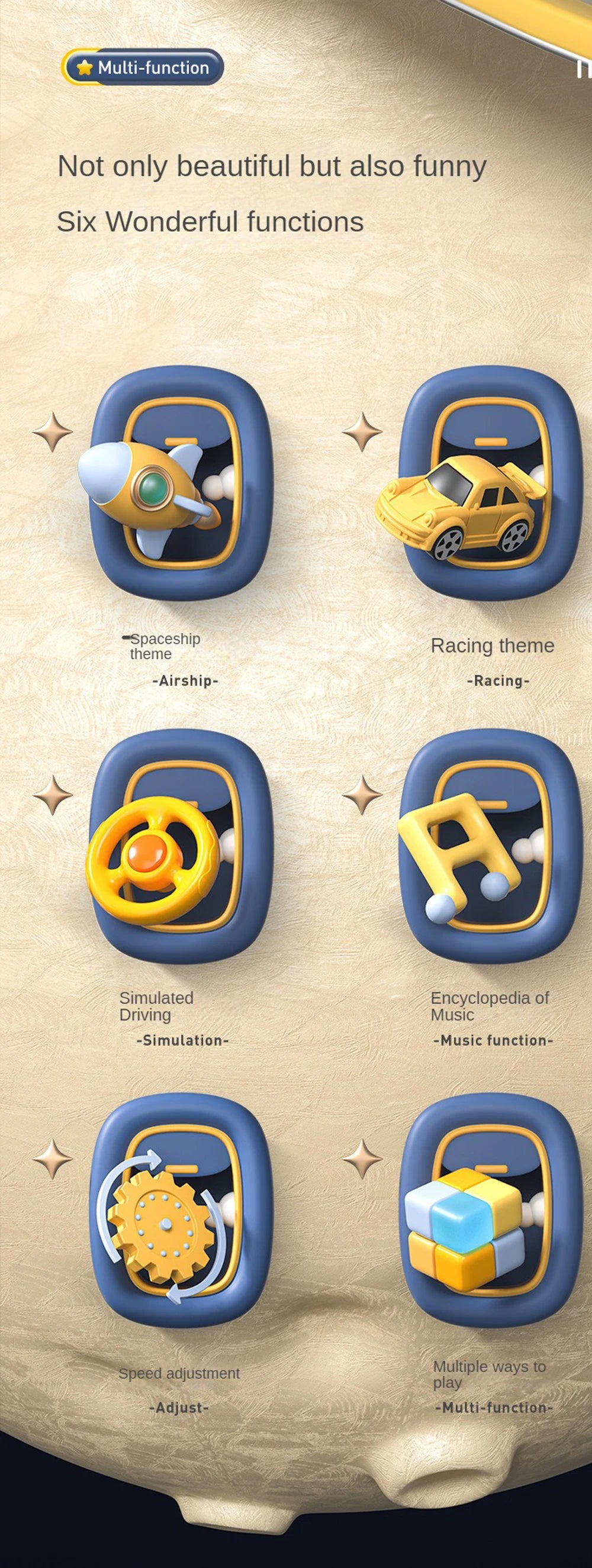 Racing Car Electronic Adventure Game Steering Wheel Driving Toy Children Simulation Vehicles With Music Sound For Kids