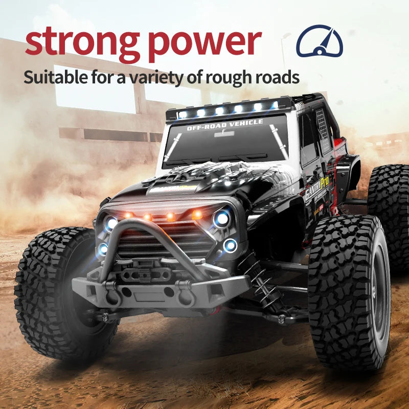70KM/H Professional RC Car: Brushless Motor, 1:16 Scale 4WD High-Speed Off-road Climbing Vehicle W LED Light