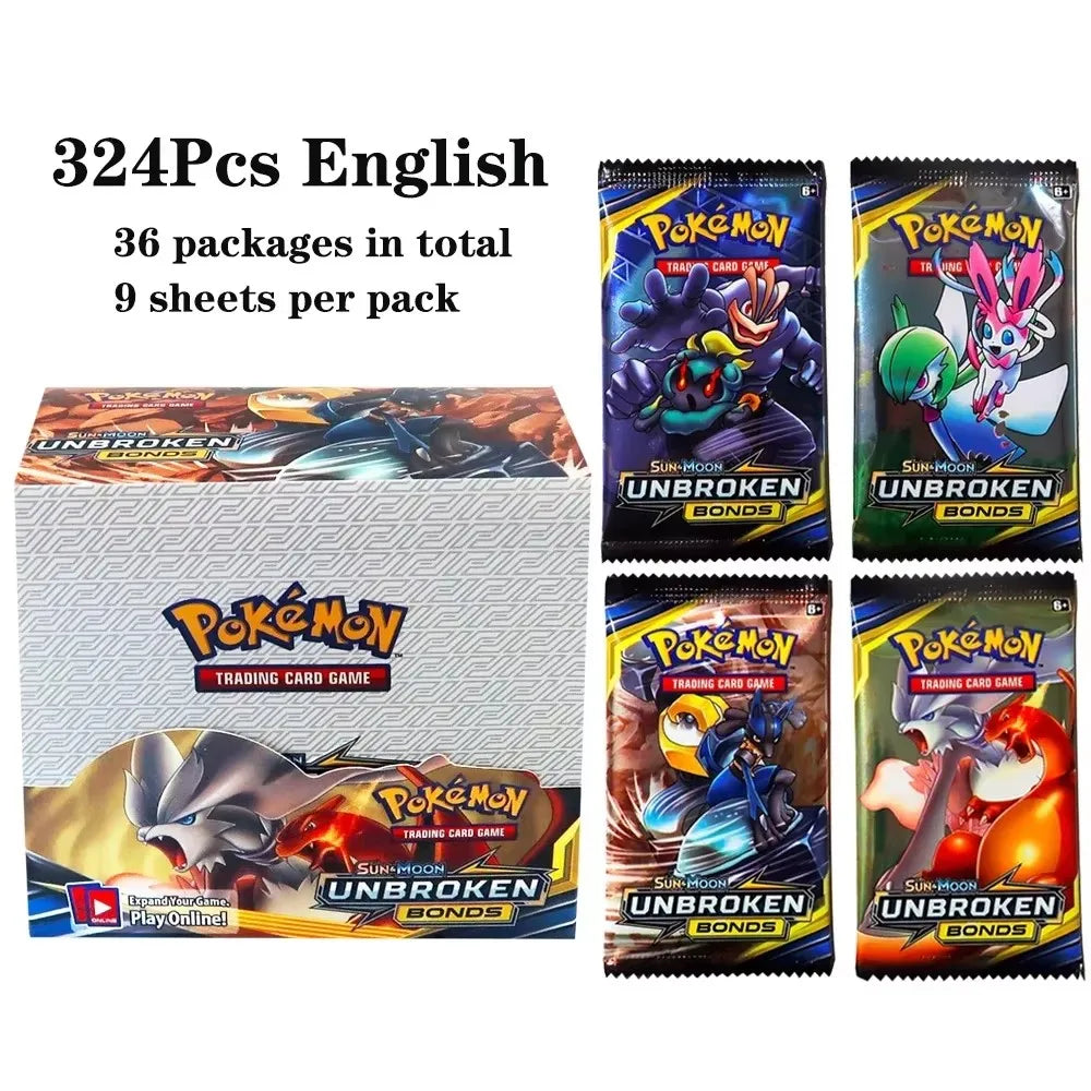 2025 324Pcs Pokemon Cards Sun & Moon Evolutions Unified SHINING Booster Box Collectible Tradiner Card Game toy