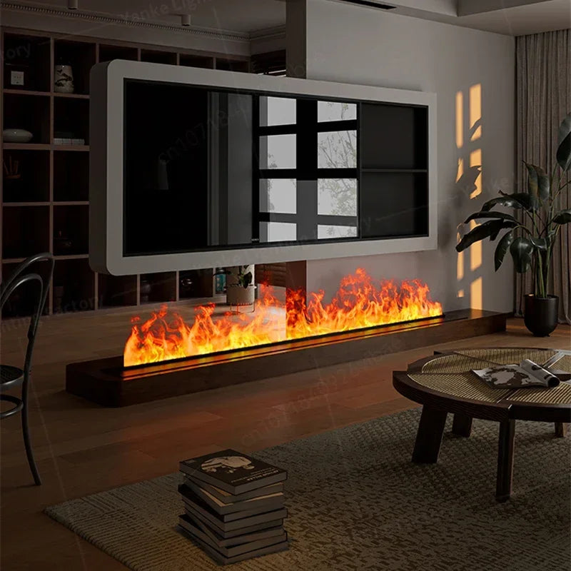 Water Electric Fireplace 3D Remote Control APP Interior Decoration Steam Mist Embedded Realistic Flame