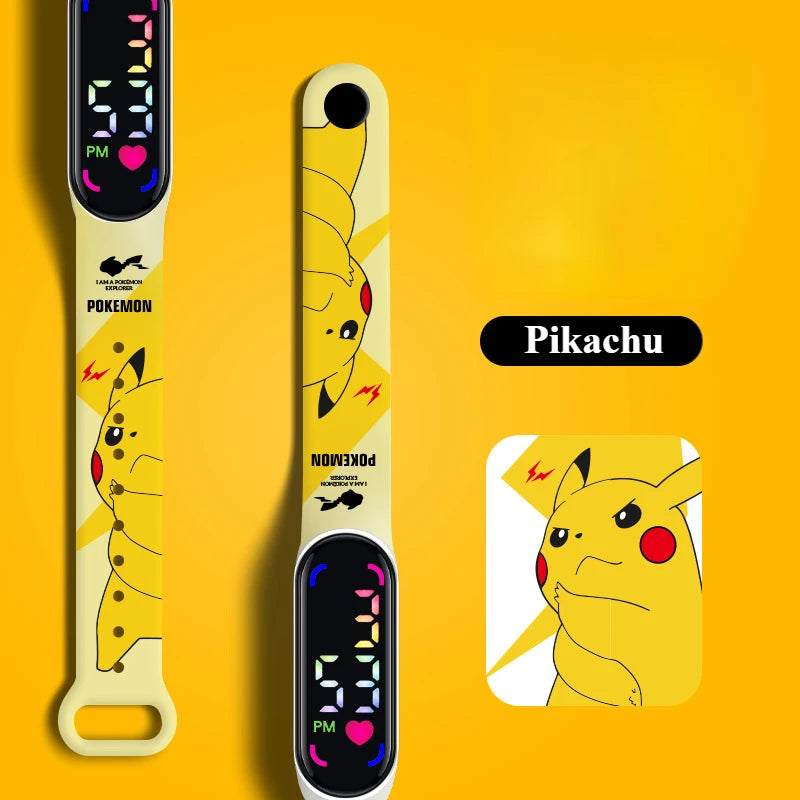 Pokemon Watch Pikachu Gengar, LED Digital Waterproof Watch for Kids