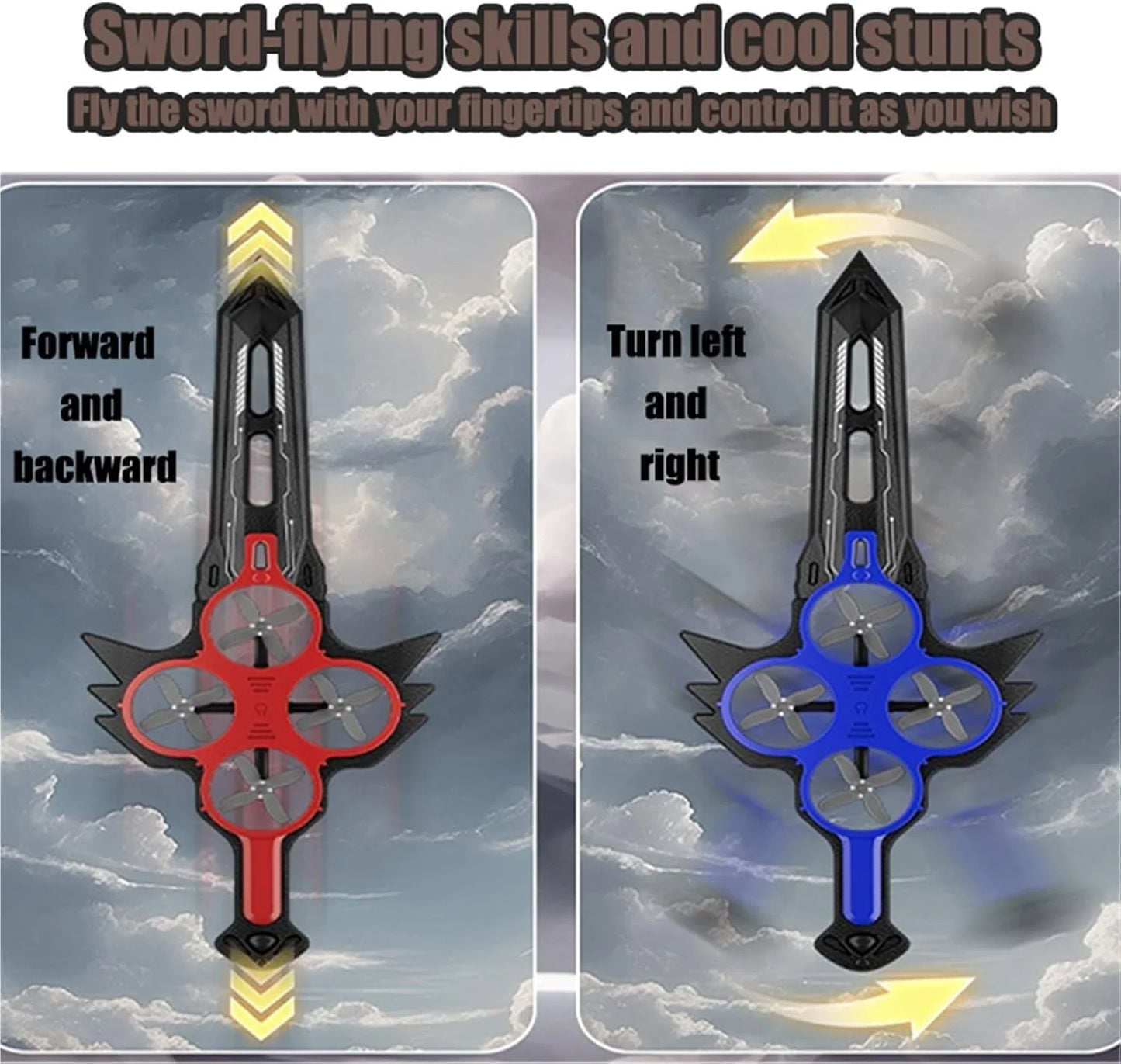 70cm Remote Flying Sword Drone,Rc Glider For Adults,3-Speed Stunt Hand Remote Controlled,Drop-Resistant Material,360° Stunt Flip