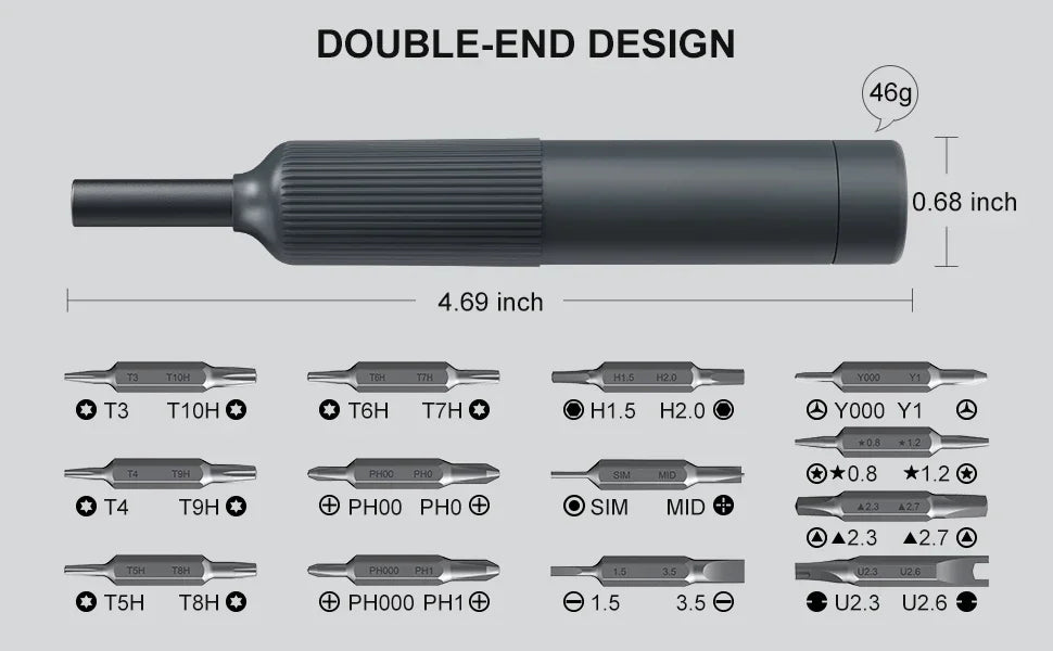 27 in 1 Precision Screwdriver Set  Magnetic Bits Pen Style Manual Repair Tools Kit