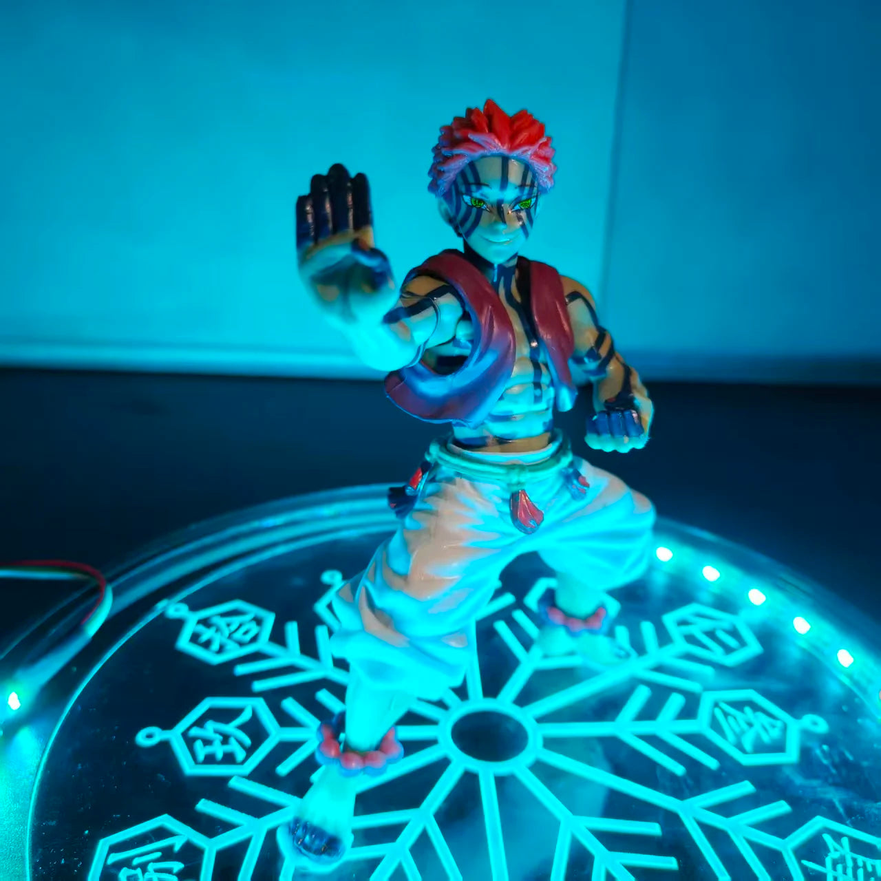 Demon Slayer Infinity Castle Anime Akaza Compass Needle Skill Action Figures & Lamp DIY Collection