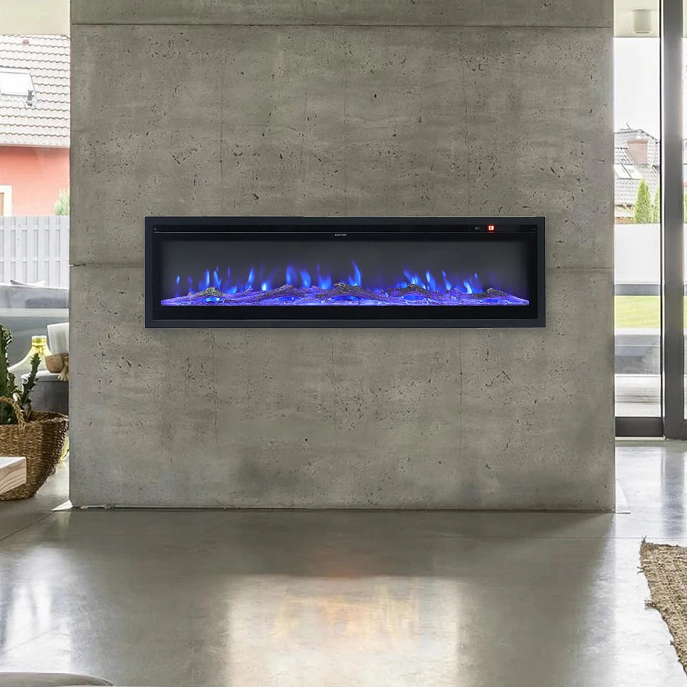 40 Inch Fireplaces LED Recessed Wall Mounted Freestanding Electric Fireplace with Remote Control