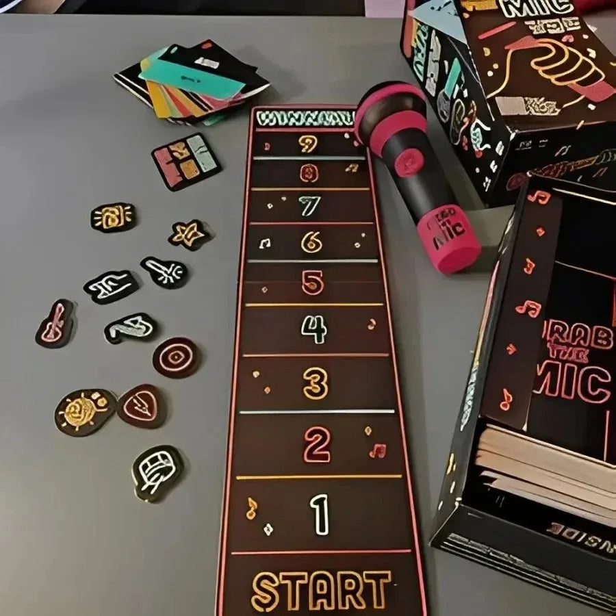 Exciting Grab The Mic The Family Karaoke Game 2-10Players 125Lyric Cards  For Family Party