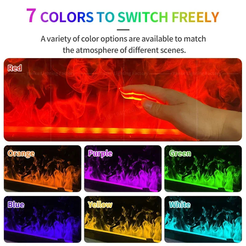 3D Water Electric Fireplace Mist Embedded Remote Control APP Interior Decoration