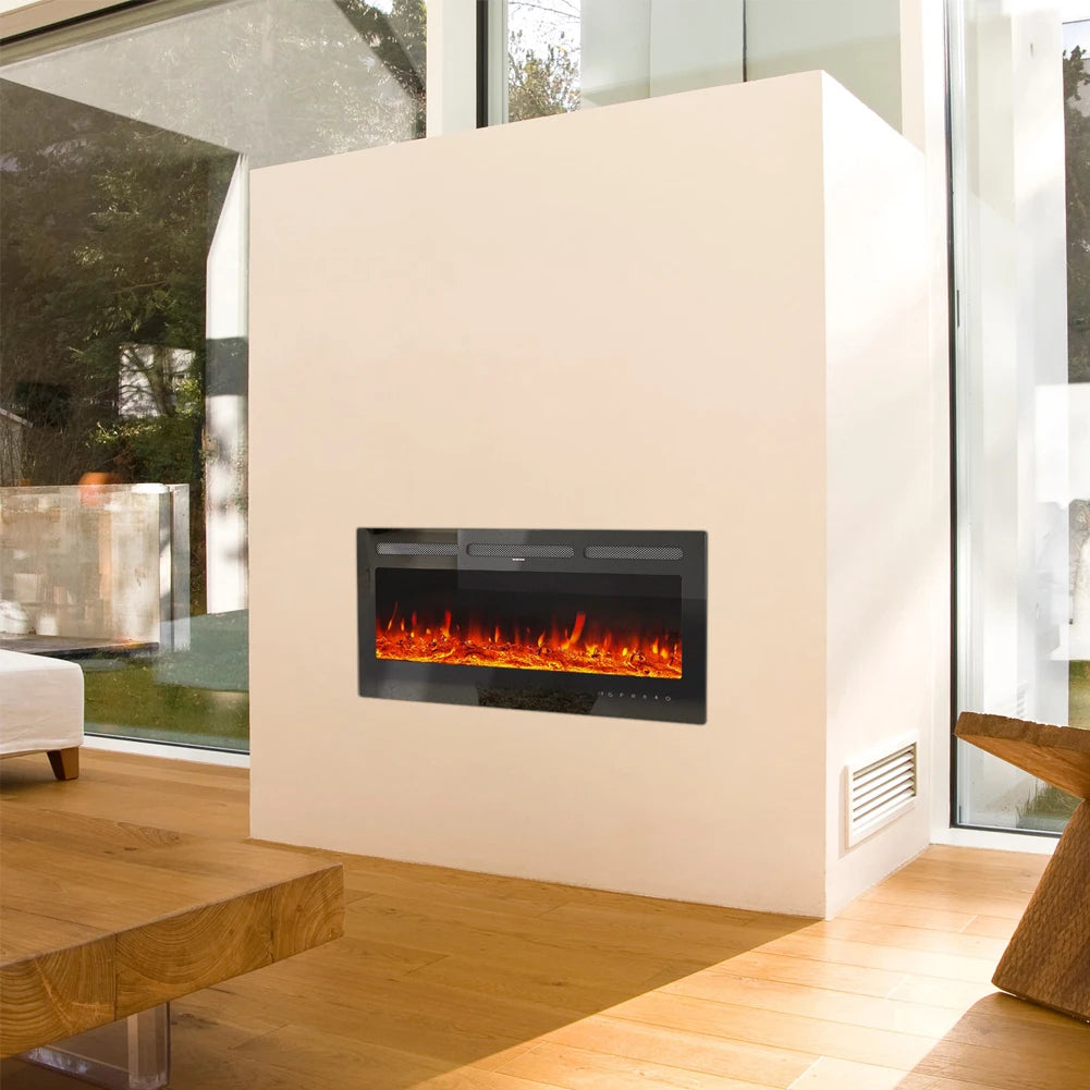 Led Wall Insert 40 Inch LED Electric Fireplace Wall Mounted Wall Insert Heater 9 Flame ...