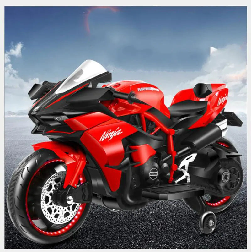 1.1M Long Children Electric Two Wheeled Rechargeable Drive Motorcycle For 3-9 Years Kids Ride On
