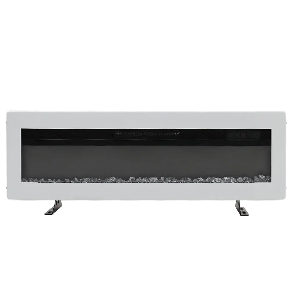 LED Electric Wall Fireplace 9 Flame Colours with Freestanding Leg, White 50inch