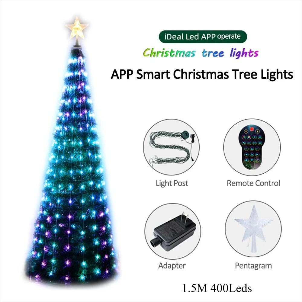 Christmas Tree Star Lights Smart RGB with Remote Timer Music Sync Bluetooth App Controlled