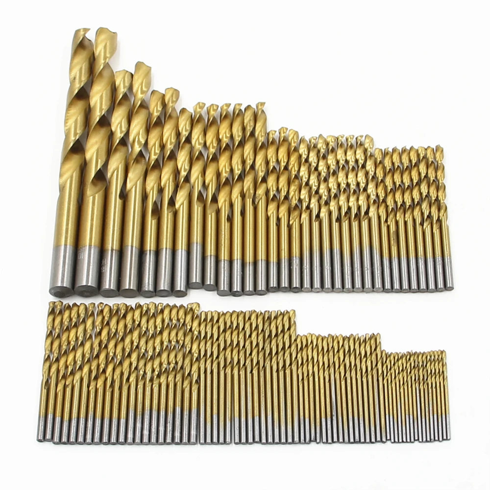 99Pcs HSS 4241 Twist Drill Bit Set Anti-rust Wear Protection Round Shank Titanium Drill Bits