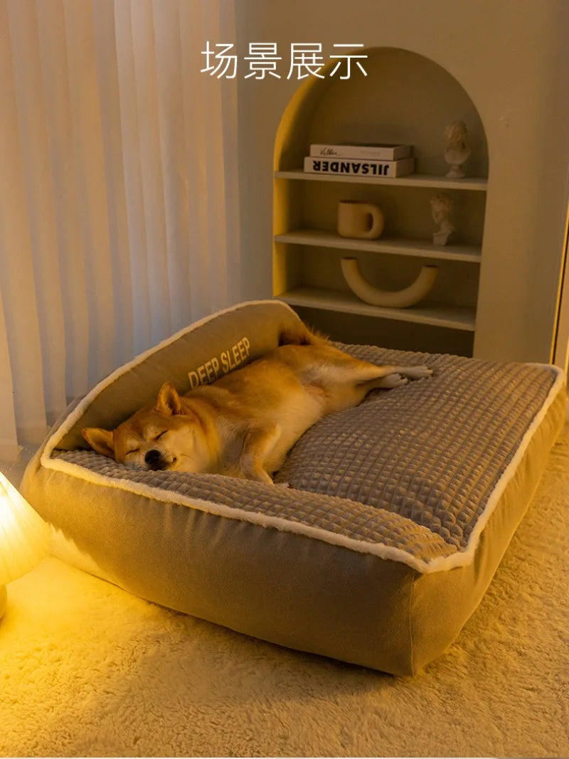 Dog Cat House Warm Thick Shape Plush Cushion Pet Washable Soft Dog Beds Mats