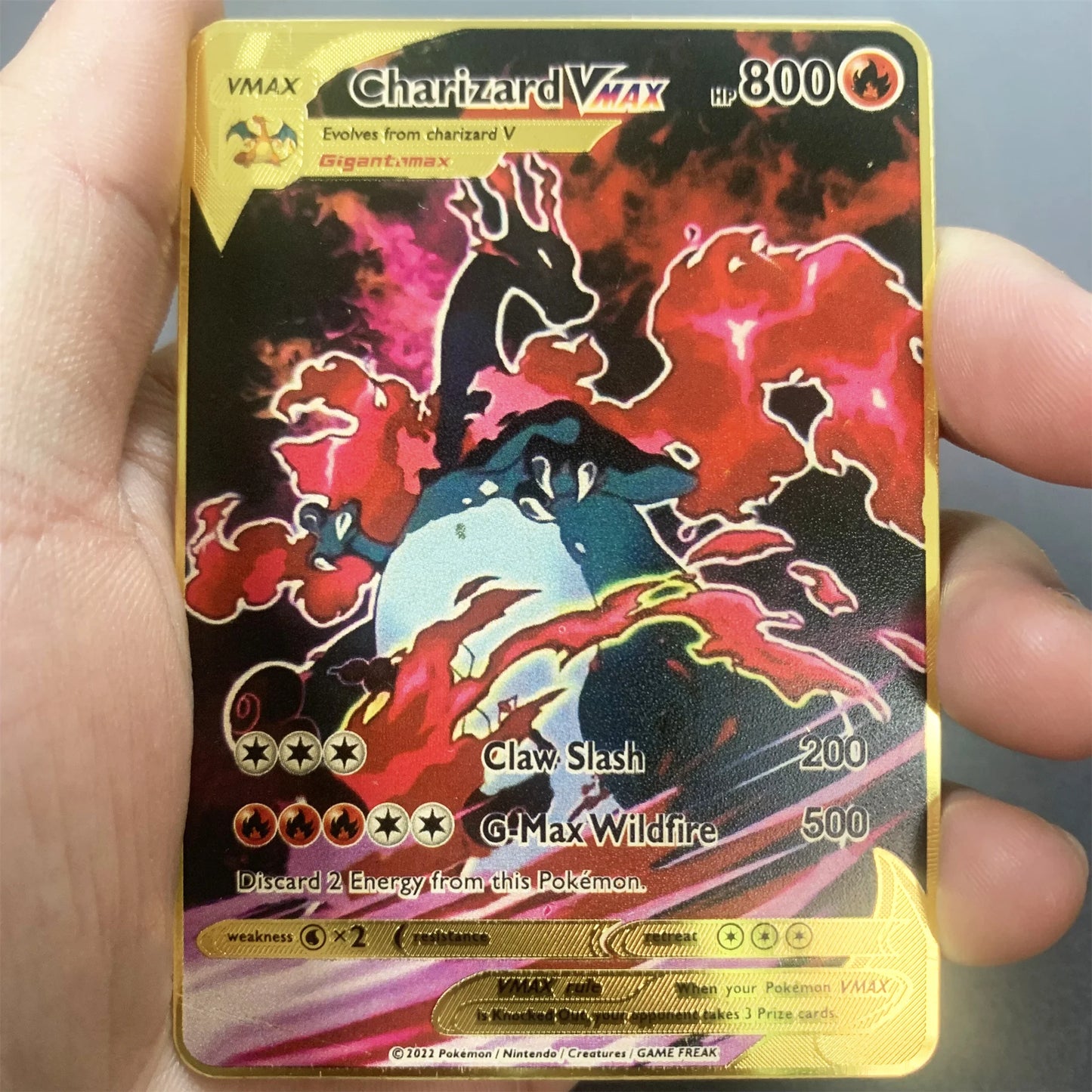 10000 Arceus Vmax DIY Golden Pokemon Metal Cards English in Iron Pokmo Letters Collection Card
