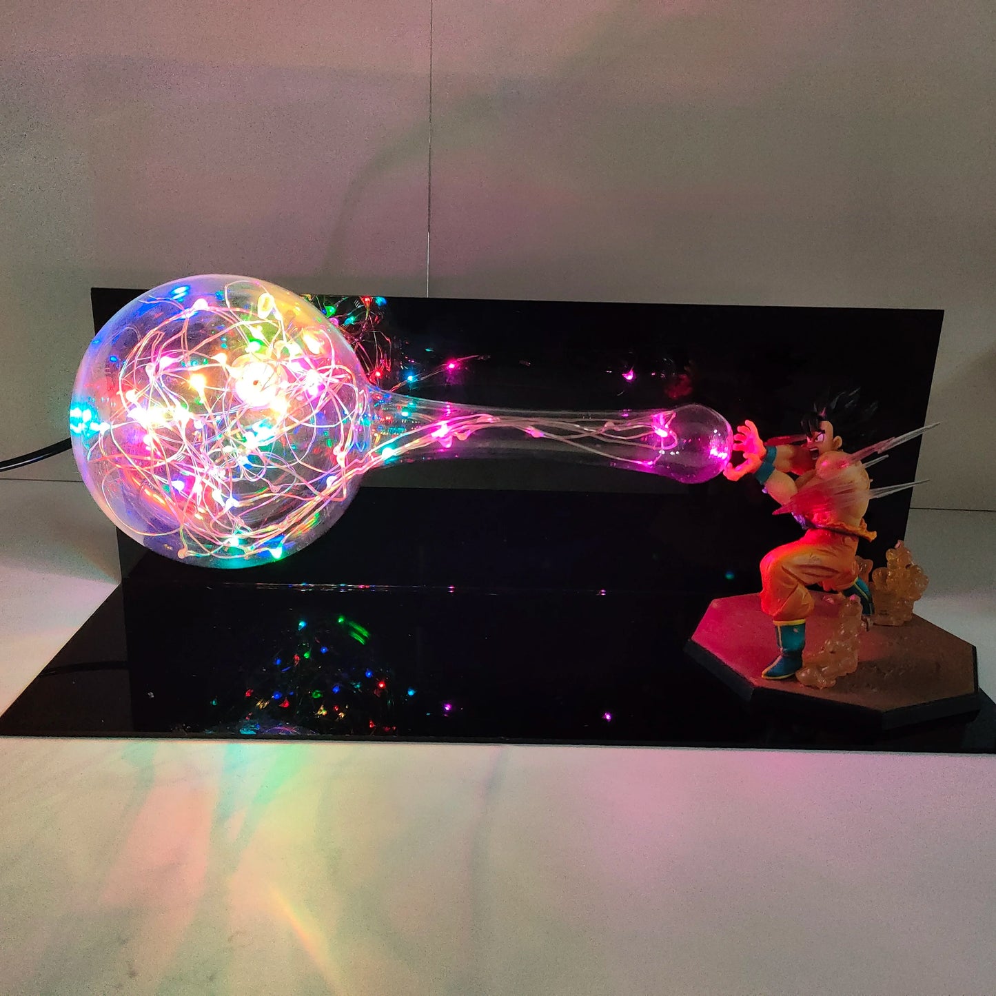 Dragon Ball Anime Son Goku KaMeHaMeHa Colorful Lamp Led Bulb Action Figures Model DIY Decoration