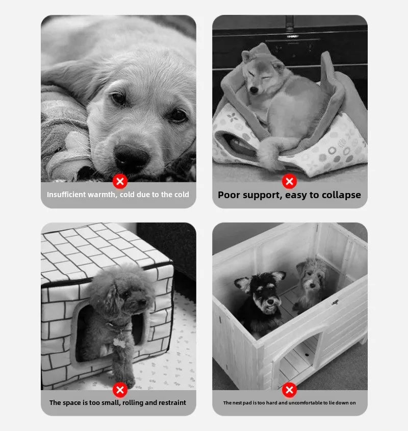 Dog Cat House Warm Thick Shape Plush Cushion Pet Washable Soft Dog Beds Mats