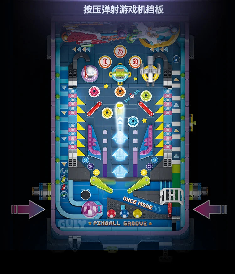 60526 MOC Idea Game Machine Pinball Table Building Blocks Bricks Assembling DIY Toys for Christmas Gift Set