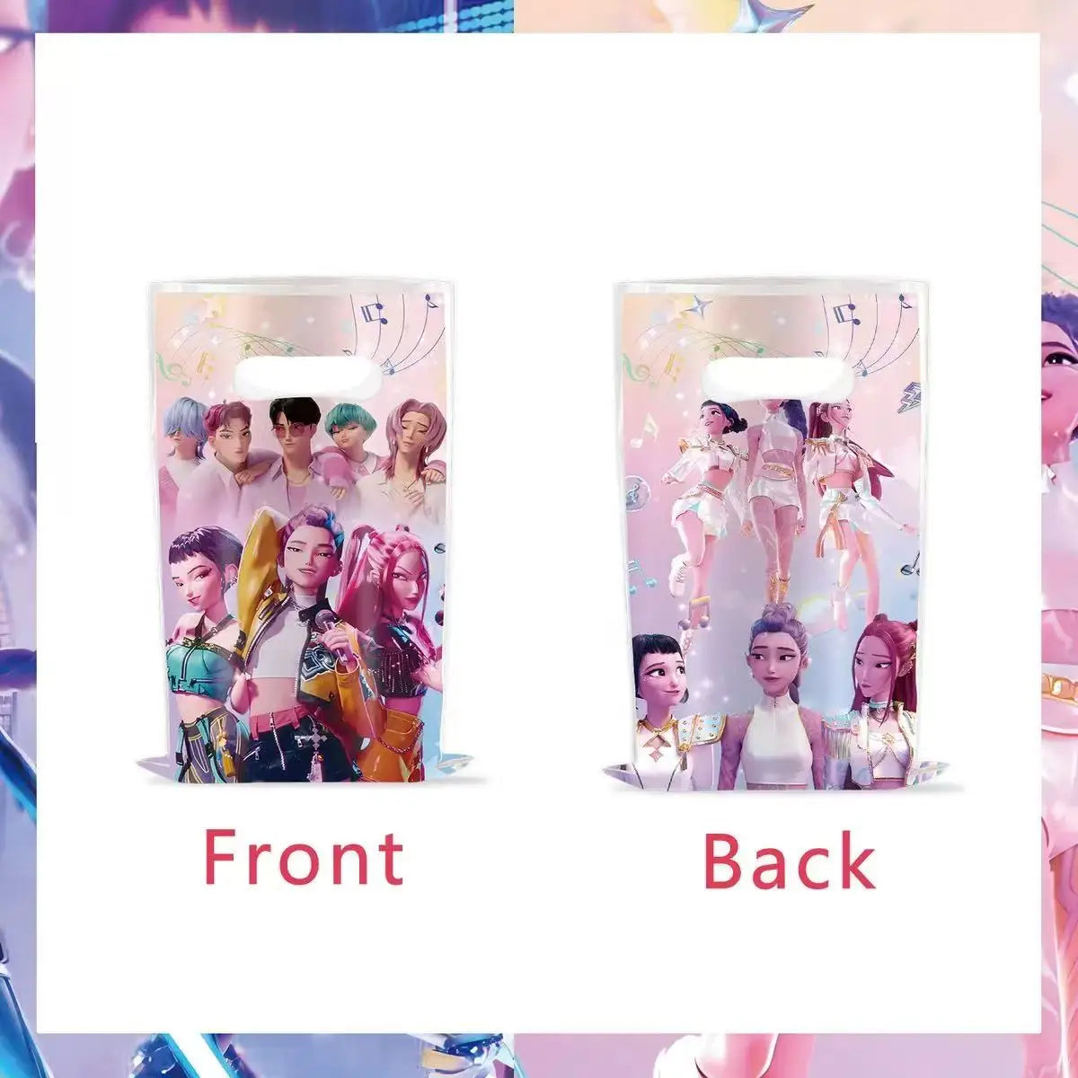 K-pop Demon Hunters Christmas Party Favors Anime Demon Hunting Cupcake Toppers Postcard Group Cards Stickers Banner Balloon Sets