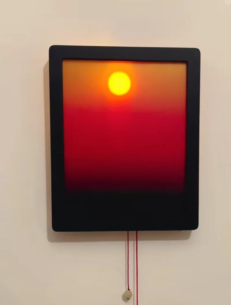 Kinetic Sunrise Sunset Wall Lamp Adjustable Dual Pull Ropes Night Light Moves With The Sun Bedroom Decorative Wall Light Gift