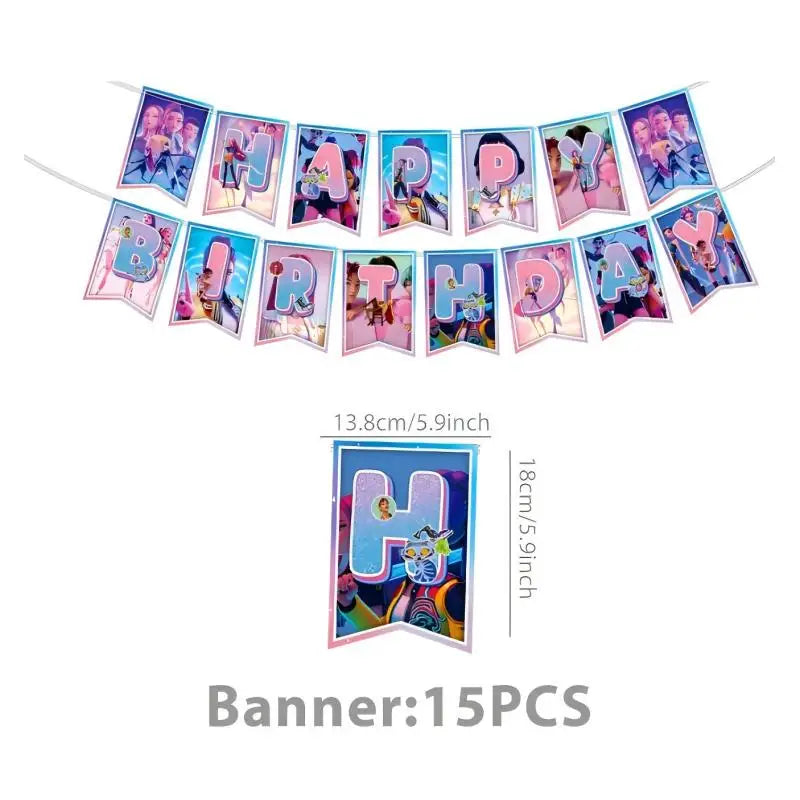 NEW Kpop Demon Hunter Decoration Birthday Supplies Kpop Birthday Theme Ballons Plate Cup Napkin Gift Bag Background Party Favor
