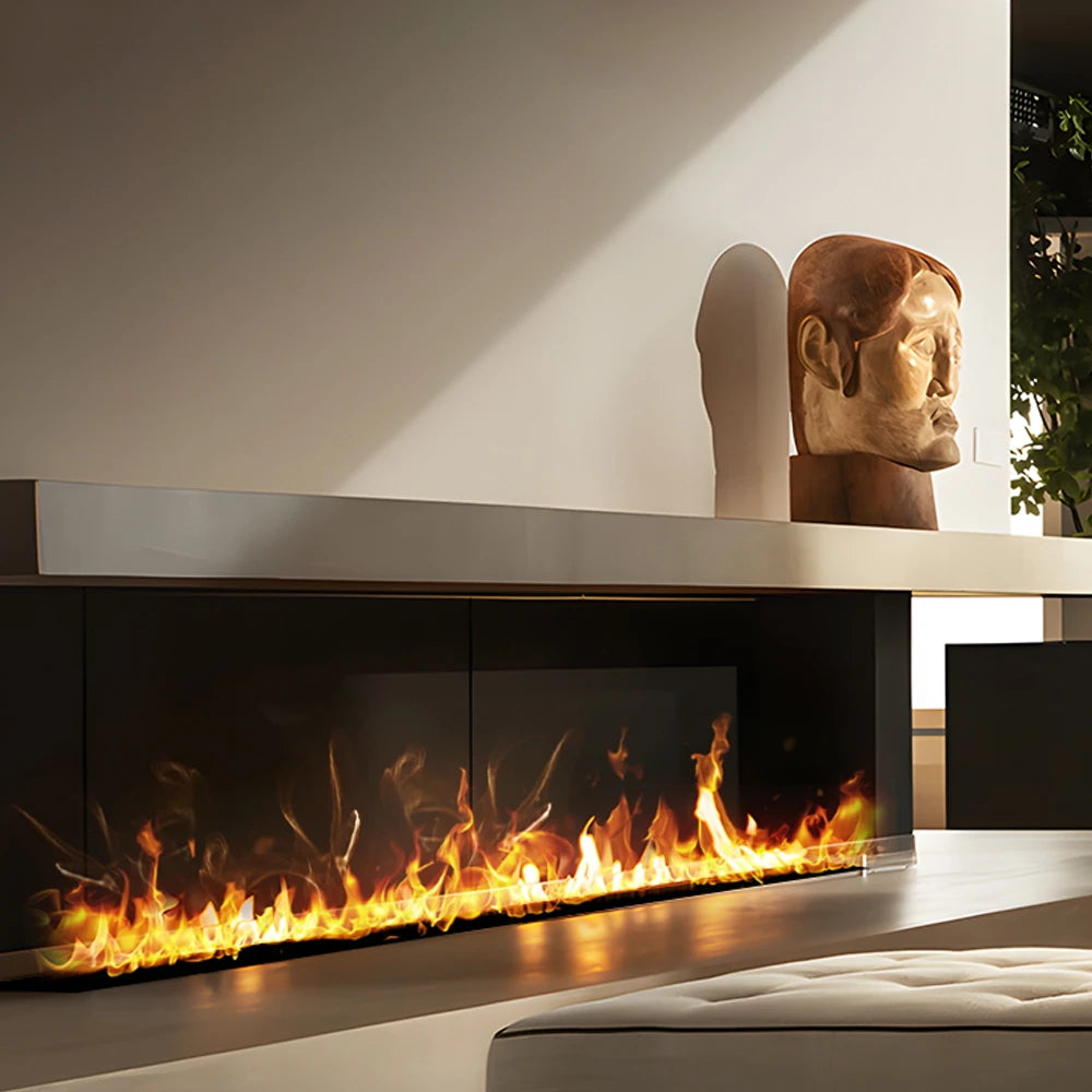 3D Water Electric Fireplace Mist Embedded Remote Control APP Interior Decoration