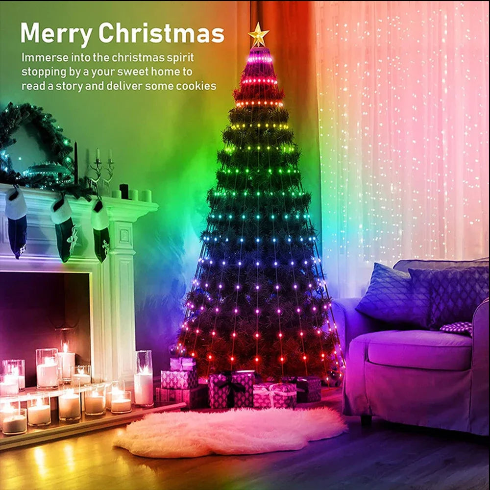 Christmas Tree Star Lights Smart RGB with Remote Timer Music Sync Bluetooth App Controlled