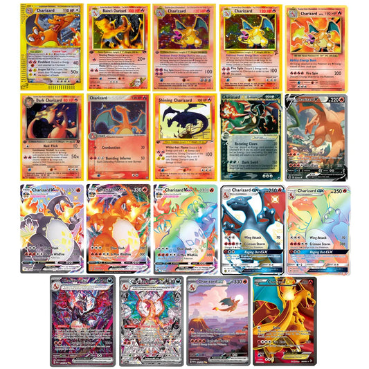 Charizard Pokemon Cards Shining CHolographic Ex GX VMX Hobbies Rare Collection