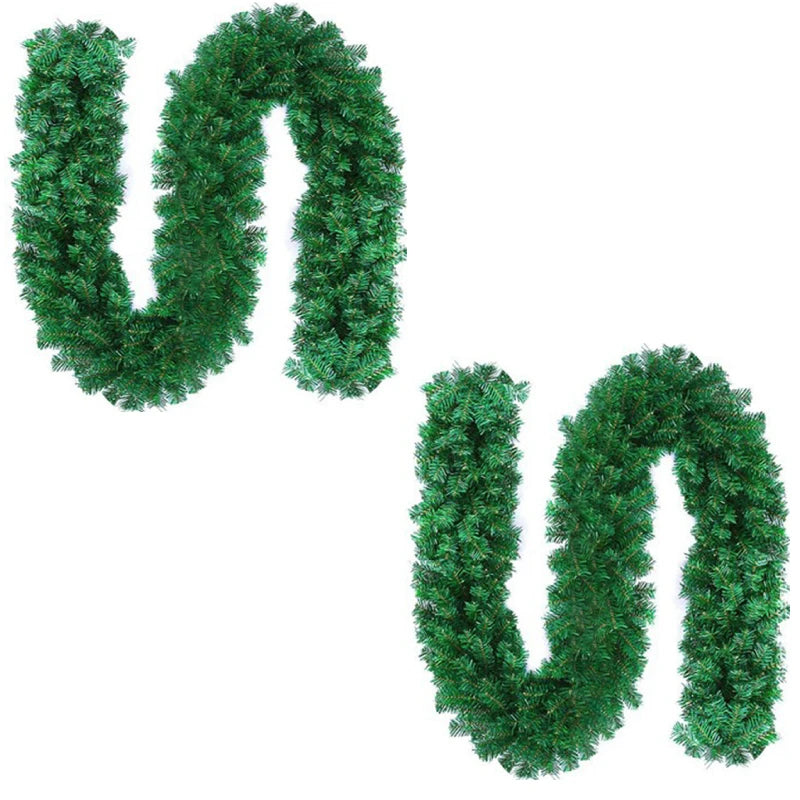 1pc/2pc 2.7M Christmas wreath Artificial Pine Leaf Rattan Strip Green Tree Rattan Decor