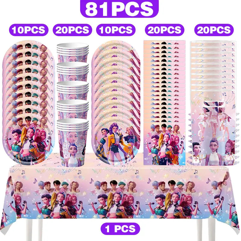 Kpop Demon Hunter Birthday Gift Bag Paper Box Party Favors Goodie Filler Candy Box Storage Party Supplies