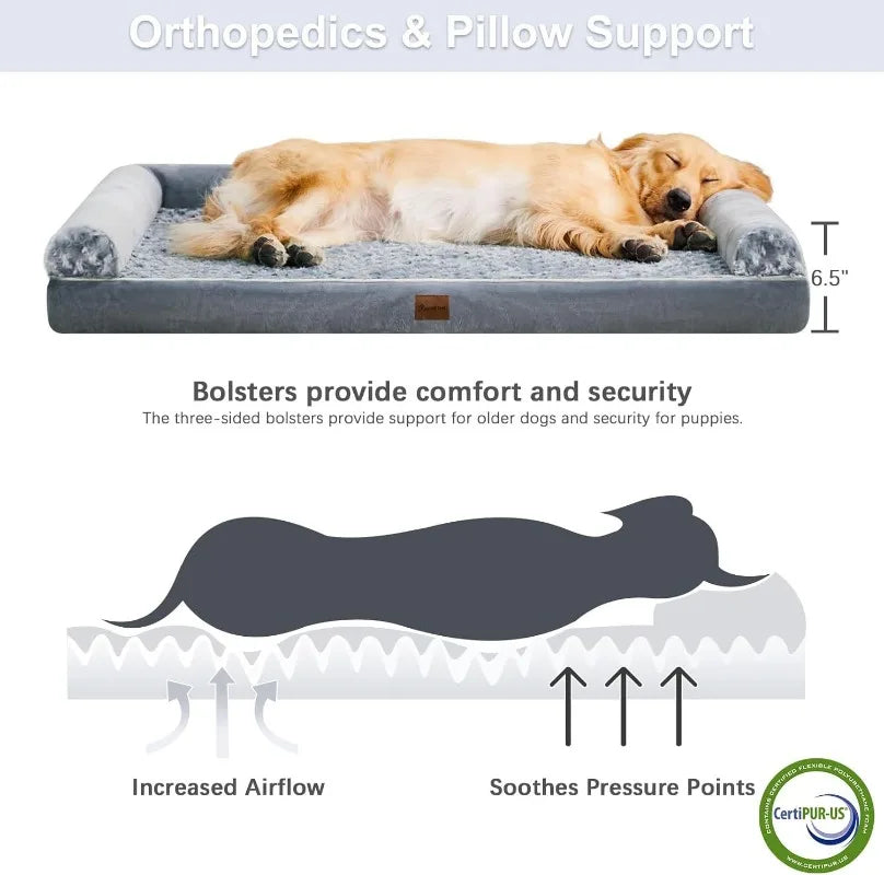 Pet Dog Bed Sofa Mats Orthopedic Foam Cat Beds Kennel with Removable Washable Cover For Extra Large Medium Small Dogs