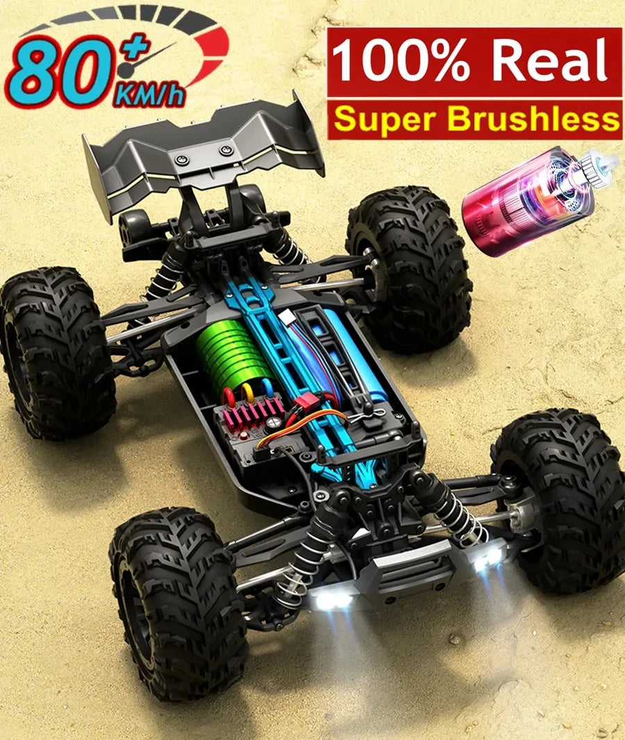 4WD 1:16 80KM/H Super Brushless 50KM/H Brushed RC Car 4x4 Off Road High Speed Drift Racing Truck Toy Kids Adults