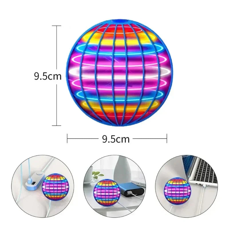 Flying Ball Children's Hand Controlled Color LED Cosmic Globe 360 ° Rotating Suitable for Indoor and Outdoor