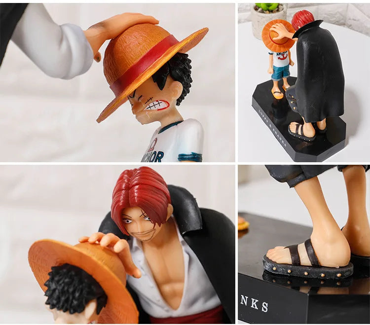 18cm One Piece Anime Figure Four Emperors Shanks Straw Hat Luffy Action Figure
